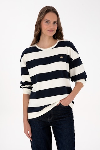U.S. Polo Assn. Kadın Lacivert Çizgili Bisiklet Yaka Sweatshirt 50313563-VR033