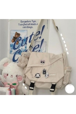 Siyah Kore Omuz Çantası Japon Retro Messenger Çanta Öğrenci Messenger Çanta Siyah