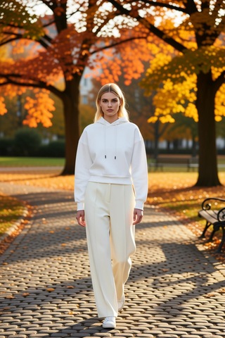 Benerly Kadın Kapüşonlu Düşük Kol Uzun Kollu Basic Örme Crop Sweatshirt F Ekru