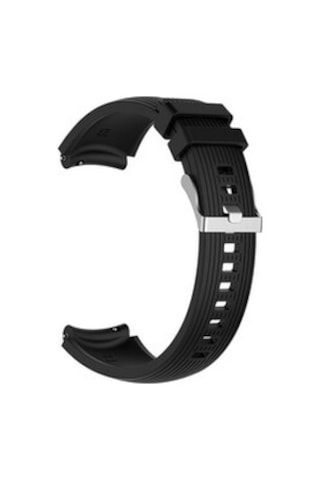 Samsung Galaxy Uyumlu Watch 46mm 22mm Krd-18 Silikon Kordon - Siyah