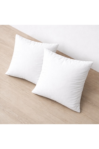 Tela Kumaş 2’li Dekoratif Beyaz Renk Kırlent İçi Dolgu Yastığı 45 x 45 CM 380 GR