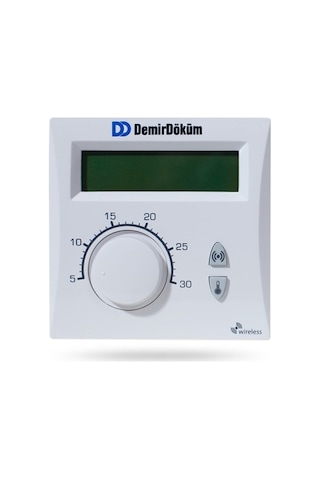 Demirdoküm Kablosuz Oda Termostatı - Beyaz Dijital Lcd Ekran, Rf 6001 Ve Atron, Nitromix, Nitron, Nepto, Adonis, Atromix İle Uyumlu