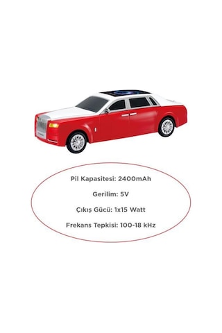 Bluetooth Hoparlör Rolls-royce Görünümlü Araba Led Ekranlı 15w Tws Fm Usb Speaker D82