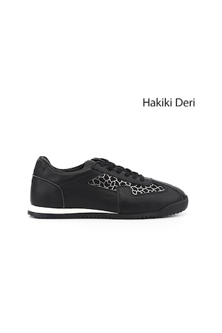 Gönderi(R) Gönderi R Kadın Siyah Lastik Bağcıklı Hakiki Deri Sneaker Ddza83742547