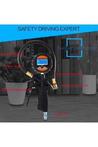 Sones Araba Dijital Lcd Ekran Lastik Hava Basıncı Şişirme Ölçer Araç Test Cihazı Enflasyon İzleme