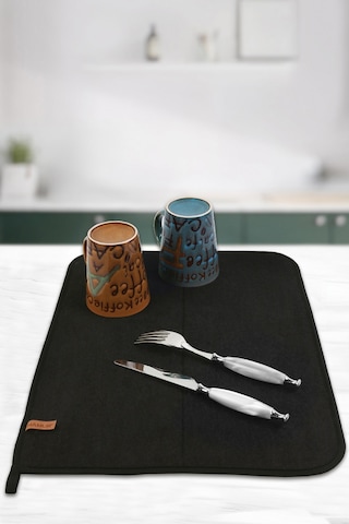 Microfiber Bulaşık Kurutma Matı Siyah 46 x 36 CM Siyah