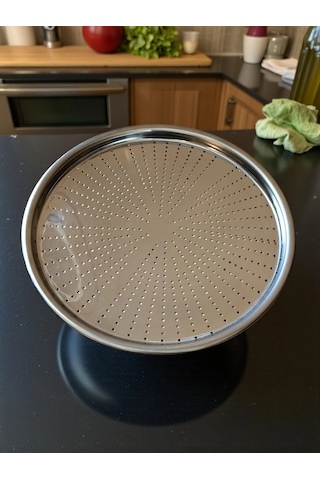 Paslanmaz Çelik Delikli Pizza Fırın Tepsisi Lahmacun Fırın Tepsisi 36 Cm Çok Renkli