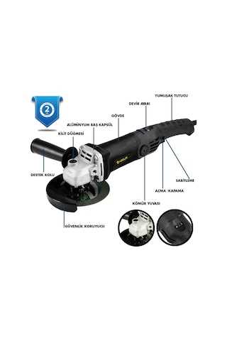Assur ASR304 125 MM 1200W Avuç Taşlama Siyah