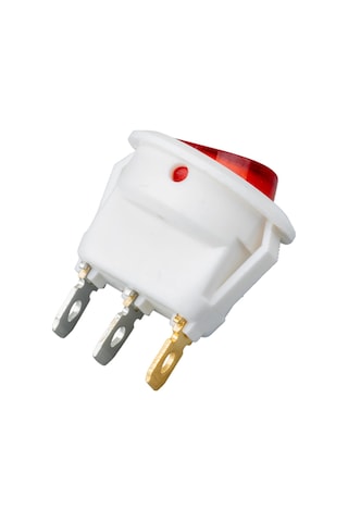 Ayt Ic-131b Yuvarlak Işıklı Anahtar On Off 3 Pin Beyaz Kasa Aç Kapa Düğme Buton 20 Mm