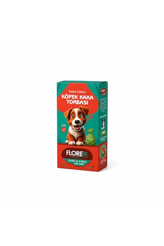 Florex Köpek Kaka Poşeti Pudra Kokulu 5 Rulo 100 Adet - Patili Dostlar Tuvalet Torbası