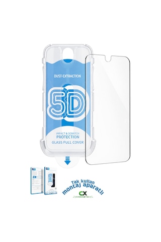 Apple iPhone Uyumlu 16 Pro - 9h Platinum Glass Full Cover Montaj Aparatlı Ekran Koruyucu Cam