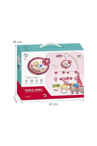 Bebek Dönencesi Müzikli ve Işıklı Çıngıraklı Projektör Pembe