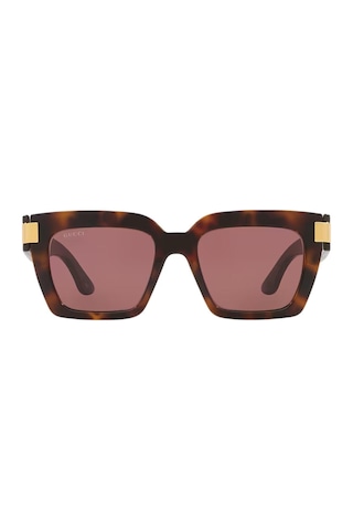 Gucci Gg 1689s 002 54 Kadın Kare Kırçıllı Kahverengi Kemik Güneş Gözlüğü Kahverengi