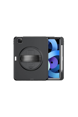Apple İpad Uyumlu Pro 11 2018 Kılıf Hand Strap Tablet Kılıfı - Siyah Arka Kapak
