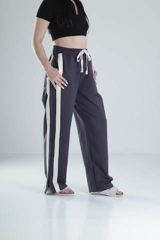 Cocopelli Yan Şerit Detaylı Füme Oversize Eşofman Coc1323