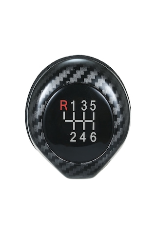 Xindoker Bmw İçin Karbon Desenli 6 Vitesli Işıklı Manuel Vites Çubuğu - Kırmızı Yazı Kırmızı