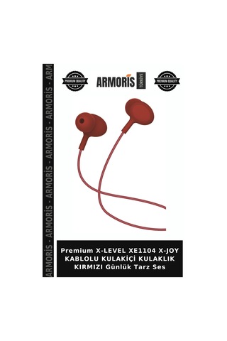 Premium X-level Xe1104 X-joy Kablolu Kulakiçi Kulaklık Kırmızı Günlük Tarz Ses