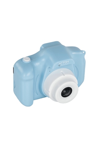 Acton Unicorne Full HD Dijital Çocuk Fotoğraf Makinesi Mavi Silikon Kılıflı
