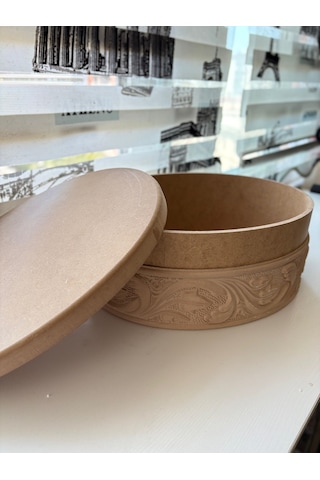 Ham Ahşap Oval Dekoratif Kutu 8