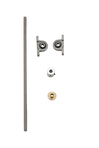 300 Mm 8 Mm T8 Kurşun Vida Seti Kurşun Vida + Bakır Somun + Bağlantı Elemanı + 3d Yazıcı Sürümü 0710 İçin Yastık Yatak Bloğu