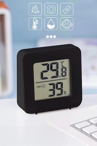 Lexroo Mini Sıcaklık Nem Ölçer Lcd Ekranlı Oda Termometre Duvara Takılabilen Masaüstü Isı