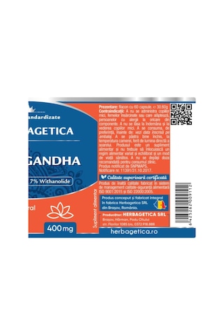 Ashwa/gandha 400 Mg 60 Kapsül %7 Withanolid & Piperin İçeren Adaptogen Destek
