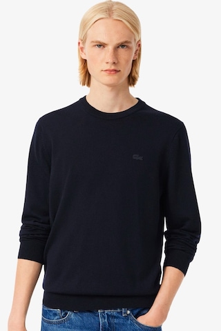 Lacoste Men's Regular Fit Crew Neck Merino Wool Sweater Bisiklet Yaka Merino Yünlü Kazak Lacivert Lacıvert