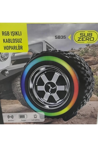 Işıklı Lastik Ses Bombası Galericiler Oto Tamirciler İçin Görsel Rgb Işıklı Hoparlör - Siyah- Tek E