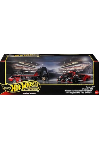 Hot Wheels Premium Collector Advan Racing Display Sets, 3 Cars & 1 Transporter