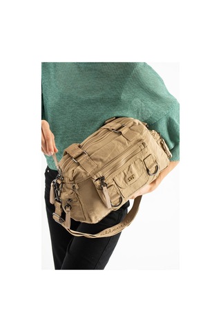 Kadın Omuz Çantası Çapraz Askılı Postacı Bayan Çantası 21 31 Cm Poliamid Hafif Kumaş Kol Çantası Vizon