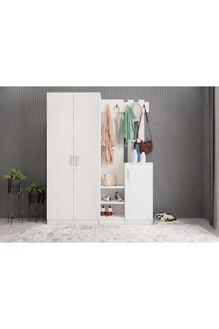 Teos Portmanto Vestiyer Beyaz180 CM