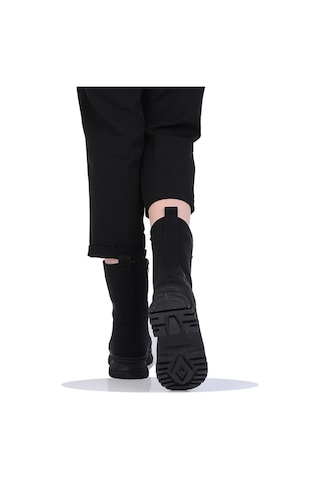 Mp 242-2212zn Siyah Kadın Kışlık Düz Postal Bot Ayakkabı 001