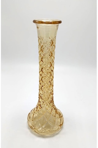 El Yapımı Gold Renk Baklava Model Cam Karanfillik 25cm