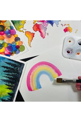 50 Yaprak Suluboya Kağıdı Beyaz Soğuk Pres 300gsm, 9x12