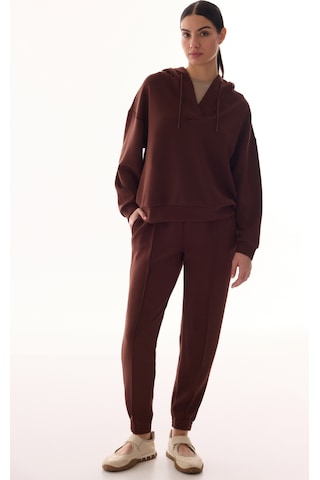 Penti Kahverengi V Yaka Oversize Kapüşonlu Sweatshirt