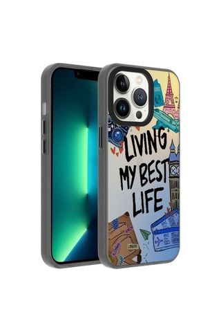 Apple Uyumlu iPhone 13 Pro Kılıf Desenli Zore Dragon Sert Kapak Seyahat