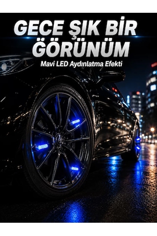 Araç Sibop Işığı 4'lü Set Otomatik Yanan Led Lastik Aksesuarı 1