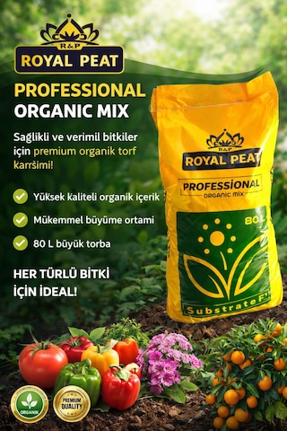 R&p Royal Peat 80 Litre Premium Özel Perlitli Bitki Toprağı İç Ve Dış Mekan Saksı,çiçek,çim,fideleme,toğumlama 80 L