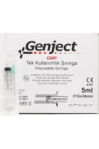 Genject Enjektör 5 ML x 250 Adet Genject Enjektör 5 ML x 250 Adet