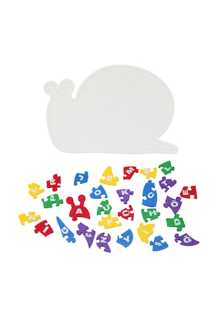 Salyangoz Alfabe Puzzle - Tamamı Dijital Üretim Yeni Nesil Montessori Oyuncağı Hayvanlar