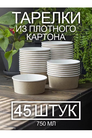 Peakshop Derin Kağıt Tabak Takımı 750 Ml - 45 Adet 255437033 100 adet