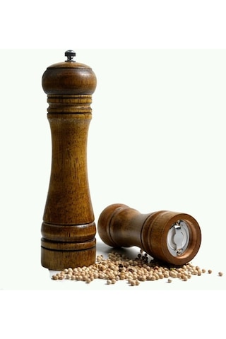 Cbtx 10'' Uzunluk Klasik Ahşap Biber Baharat Tuz Değirmeni Öğütücü Muller