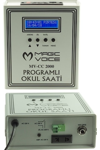 MAGICVOICE MV-CC2000 USB DUVAR TİPİ PROG AKILLI DIGITAL OKUL ZİL SAATİ (6 MELODİLİ) ÇAN TAKILABİLİR
