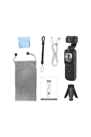 4k Hd El Tipi Akıllı Aksiyon Kamerası Profesyonel Vlog Kamera, 330 Dönebilir, 2400 Mah , 75mp