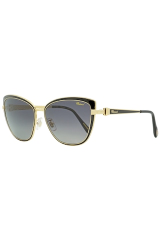 Chopard Cateye Sunglasses Schc16s 301p Gold Black Polarized 57mm