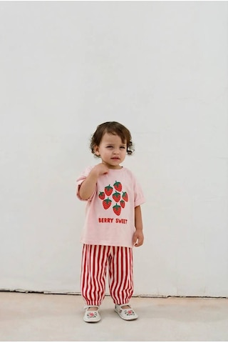 Baby Lory Kids Store Çilek Desenli Bebek Takım Pembe
