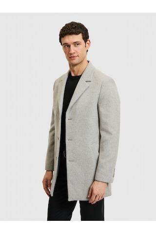 Cacharel Gri Ex. Slim Fit Palto