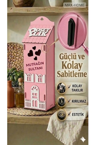 Mrx -home Dekoratif Poşetlik Duvara Asılabilir & Tezgah Üstü Mutfak Organizer Pembe