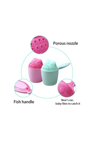 Xindoker Bebek Şampuan Cupu - Pp Malzeme Göz Korumalı Saç Yıkama Kasağı - Pembe Kartoon Stili - 6 Aydan Büyük Bebeler İçin