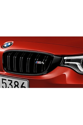 Bmw F33 M4 Ön Böbrek Panjur Piano Black - Logolu Çift Tırnak
